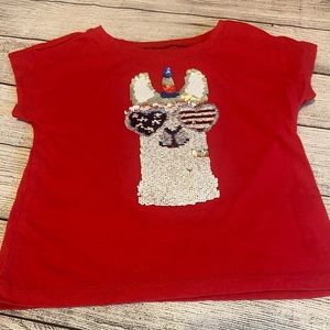 Red llama t-shirt